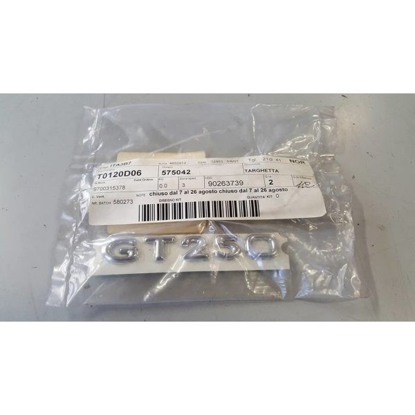 575042 TARGHETTA "GT250" (HEXAGON 250)