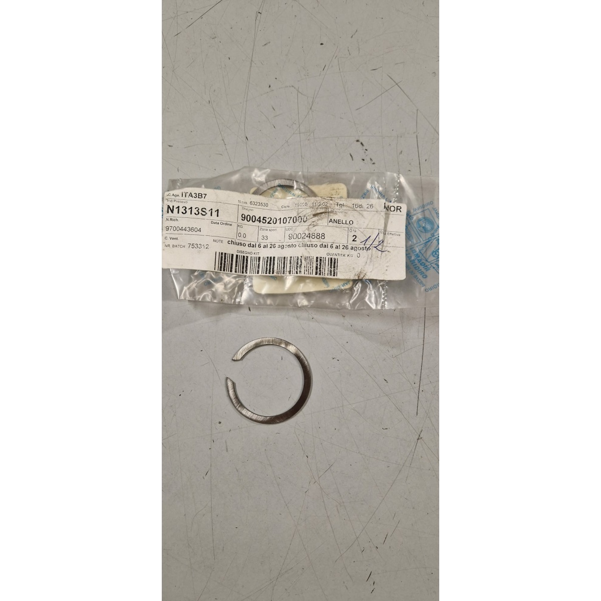 9004520107000 ANELLO CAMBIO (PORTER 1000) - immagine 1